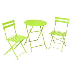 Cosco (R) Folding Bistro Patio Table And Chairs, Apple Green, Set Of 3