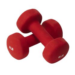 UPC 736097008437 product image for Valeo Neoprene Coated Hand Weights, 8 lb, Red, Set Of 2 | upcitemdb.com
