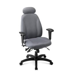 WorkPro (R) Maverick Multifunction High-Back Fabric Chair With Headrest, Gray/Black