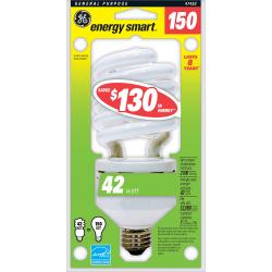 GE Spiral Compact Fluorescent Bulb, Soft White, 42 Watts