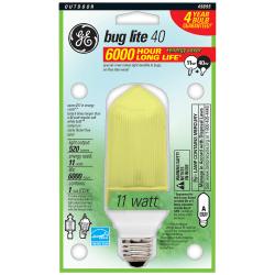 GE Compact Fluorescent Specialty Bulb, Bug Lite, 11 Watts (40 Watts Equivalent)