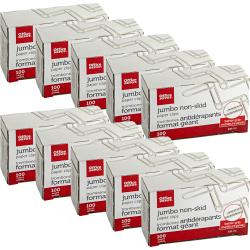 office depot brand paper clips  jumbo  silver  nonskid finish  100 clips per box  pack of 10 boxes