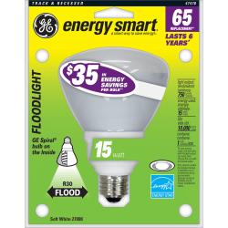 GE R30 Indoor Reflector CFL Floodlight, 15 Watts