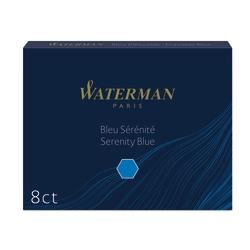 Waterman (R) Refills, Fountain Cartridges, Blue, Pack Of 8