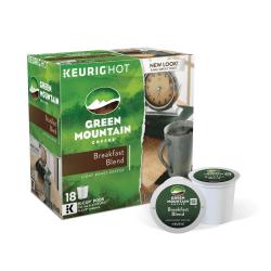 Green Mountain(R) Breakfast Blend Coffee K-Cup(R) Pods, 0.31 Oz Box Of 18