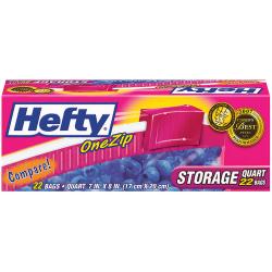 Hefty(R) 1-Zip Storage Bags, Quart Size, Box Of 22

