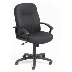 Boss (R) Mid-Back Fabric Chair, 40in.H x 25 1/2in.W x 23in.D, Black Frame, Black Fabric