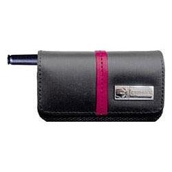 Case Logic(R) Horizontal Cell Phone Pouch, Leather, 7.25in.H x 5.5in.W x 2in.D, Black With Red Stripe
