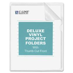 C-Line(R) Non-Glare Vinyl Project Folders, Letter Size, Clear, Box Of 50