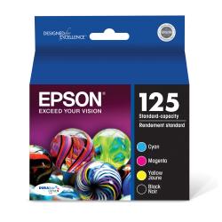 Epson(R) 125, (T125120-BCS) DuraBrite(R) Ultra Standard-Capacity Black/Color Ink Cartridges, Pack Of 4