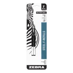 Zebra (R) Ballpoint F-Refills For F-301, F-301 Ultra 301 A Pens, Fine Point, 0.7 mm, Black, Pack Of 2