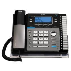 RCA 25425RE1 4-Line Corded Expandable Speakerphone With Digital Answering System, Black/Silver