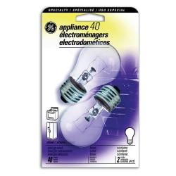 GE Appliance Bulbs, 40 Watts, Pack Of 2