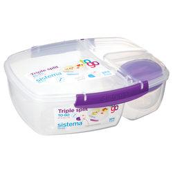 EAN 9414202209207 product image for Sistema Triple Split To-Go Lunch Container, 9 5/8in. x 7 15/16in. x 3 5/8in., As | upcitemdb.com