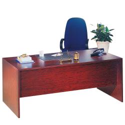 Global Genoa Double-Pedestal Desk, 29in.H x 60in.W x 29 1/2in.D, Figured Mahogany