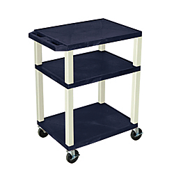 UPC 812552010099 product image for H. Wilson Plastic Utility Cart, 34in.H x 24in.W x 18in.D, Blue Topaz/Putty | upcitemdb.com