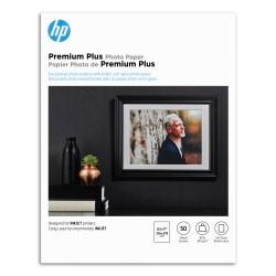 HP Premium Plus Soft-Gloss Photo Paper, 8 1/2in. x 11in., Pack Of 50 Sheets