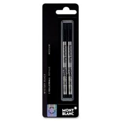 Montblanc (R) Refills, Rollerball, Medium Point, Black, Pack Of 2
