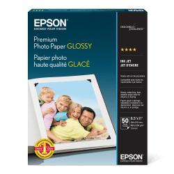 Epson (R) Premium Glossy Photo Paper, 8 1/2in. x 11in., Pack Of 50 Sheets
