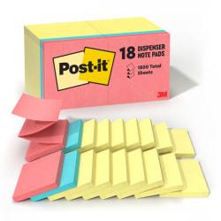 Post-it(R) Pop-up Note Refills, 3in. x 3in., 90 Sheets Per Pad, Canary Yellow, Pack of 18
