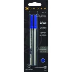 Cross (R) Refills, Rollerball, Medium Point, Blue, Pack Of 2