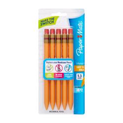 GTIN 041540007203 product image for Paper Mate(R) Mates Mechanical Pencils, 1.3mm, Yellow Barrel, Pack Of 5 | upcitemdb.com