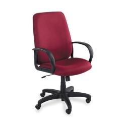 Safco(R) Poise(TM) High-Back Chair, 46in.H x 27in.W x 27in.D, Black Frame, Burgundy Fabric