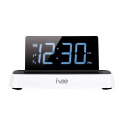 ivee Flex Digital Alarm Clock Radio, White