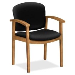UPC 645162100412 product image for HON 2111 Single Rail Harvest Wood Guest Chairs - Black Seat - Black Back - Hardw | upcitemdb.com