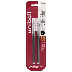 uni-ball (R) Vision (TM) Elite (TM) Liquid Rollerball Pen Refills, Bold Point, 0.8 mm, Black Ink, Pack Of 2