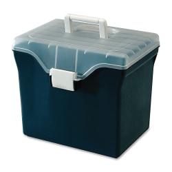 UPC 762016176260 product image for Iris(R) Stackable Letter Size File Box, Letter Size, Navy Blue/Clear/White | upcitemdb.com