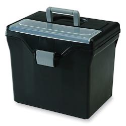UPC 762016263496 product image for Iris(R) Handy File Box With Organizer Top, Letter Size, Black/Light Gray | upcitemdb.com