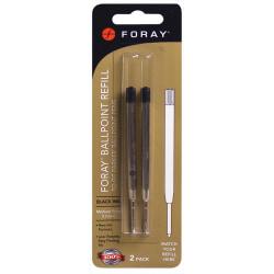 FORAY (R) Pen Refills For Parker (R) Ballpoint Pens, Medium Point, 1.2 mm, Black, Pack Of 2