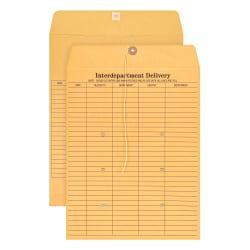 Office Depot Brand Interdepartment Envelopes, 10in. x 13in., Brown, Box Of 100