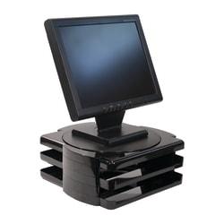 Office Depot Brand Essential Elements Monitor Stand With 2 Letter-Size Trays, 5 2/5in.H x 13 1/2in.W x 13 3/5in.D, Black