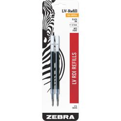 Zebra (R) Retractable Gel-Ink Ballpoint Refills For Sarasa Jimnie Pens, Medium Point, 0.7 mm, Black, Pack Of 2