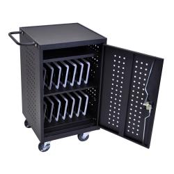 Luxor LLTM30-B 30-Tablet Charging Cart, 36 3/4in.H x 26in.W x 20 1/4in.D, Black