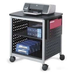 Safco(R) Scoot(TM) Deskside Printer Stand, Black/Silver