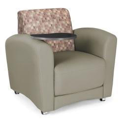 OFM Interplay-Series Single-Tablet Chair, 33in.H x 43in.W x 32in.D, Plum/Taupe/Tungsten