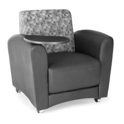 OFM Interplay-Series Single-Tablet Chair, 33in.H x 43in.W x 32in.D, Nickel/Black/Tungsten