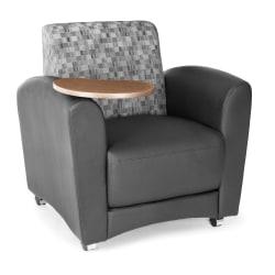 OFM Interplay-Series Single-Tablet Chair, 33in.H x 43in.W x 32in.D, Nickel/Black/Bronze