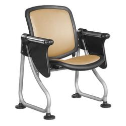 OFM ReadyLink Row Seating, Starter Seat With Tablet, 35in.H x 26 1/2in.W x 20in.D, Silver Frame, Peach Fabric