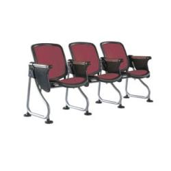OFM ReadyLink Row Seating, Add-On Seat With Tablet, 35in.H x 25in.W x 20in.D, Silver Frame, Maroon Fabric