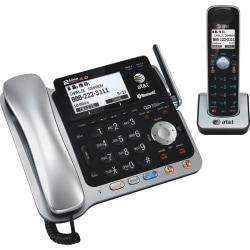 ATT TL86109 DECT 6.0 Digital 2-Line Corded/Cordless Phone With Digital Answering System, Silver/Black