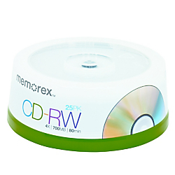 UPC 034707034129 product image for Memorex(R) CD-RW Media Spindle, 700MB/80 Minutes, 1x-4x, Pack Of 25 | upcitemdb.com