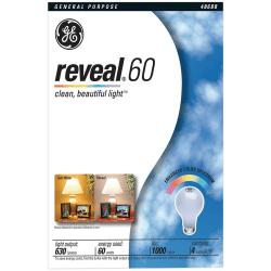 GE Reveal Bulbs, 60 Watts, Pack Of 4
