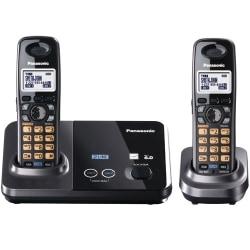 Panasonic KX-TG9322T Cordless Phone - 1.90 GHz - DECT 6.0 - Metallic Black