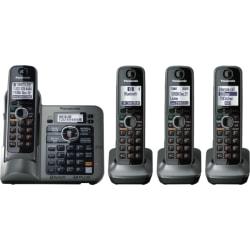 Panasonic Link2Cell KX-TG7644M Cordless Phone - 1.90 GHz - DECT 6.0 - Metallic Gray