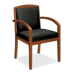 basyx by HON(R) Leather Upholstered Full-Back Guest Chair, 36 3/8in.H x 23 3/8in.W x 23 3/4in.D, Bourbon Cherry/Black