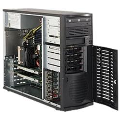Supermicro SuperWorkstation 5036A-T Barebone System Mid-tower - Intel X58 Express Chipset - Socket B LGA-1366 - 1 x Processor Support - Black